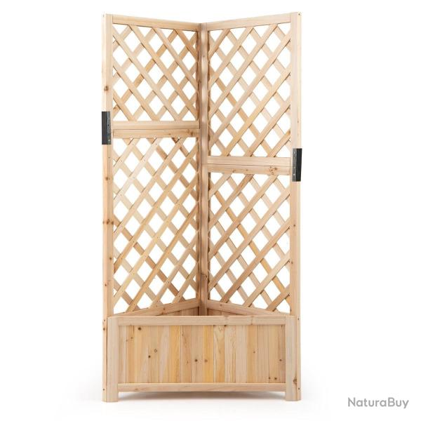 Bac de jardin jardini�re sur�lev� avec treillis 55 x 55 x 140 cm syst�me de drainage flexible desig