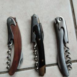 A SAISIR - 3 tire-bouchons/Limonadiers LAGIOLE 3 types de manches NEUFS