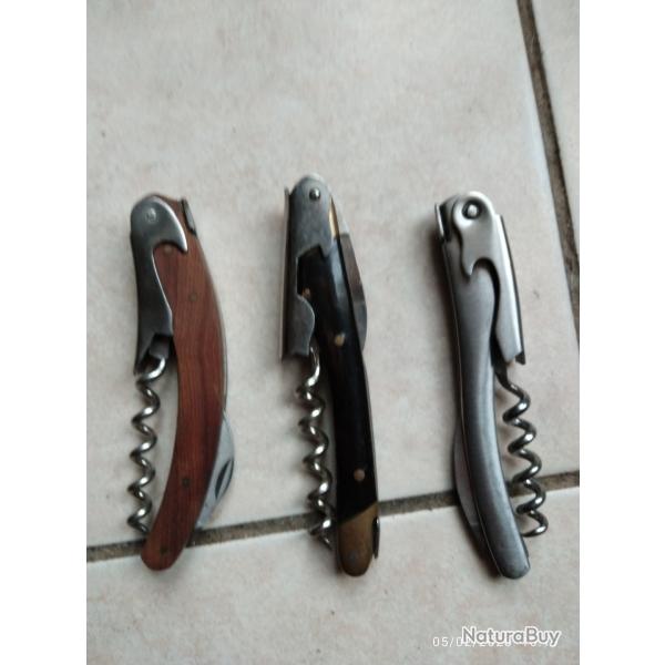 A SAISIR - 3 tire-bouchons/Limonadiers LAGIOLE 3 types de manches NEUFS