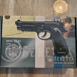 BERETTA MOD. 92 A1 BLOWBACK SEMI/FULL AUTO 4.5mm BBS + pack pr&ecirc;t &agrave; tirer