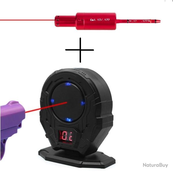 Cible electronique et Collimateur laser de r�glage, manipulation et entrainement pour 17HMR/4.5mm
