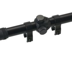 Lunette LYNX Grossissement: 4x20 avec colliers de montage pour rail de 11 mm