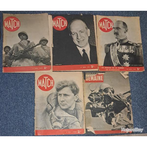 L�t de 4 Magasines Paris Match et 1 de " SEMAINE "