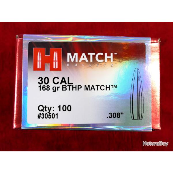 OGIVES HORNADY 30 CAL.308 168GR BTHP MATCH PAR 100