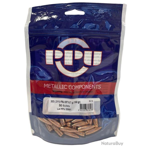 Ogives PARTIZAN .311 cal.303 FMJ BT 150gr X 500