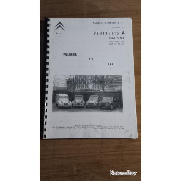 RARE   manuel de r�paration 1963 pour 2 CV / DIANE 1963