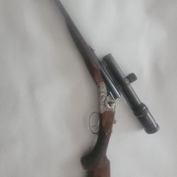 Carabine double express pierre artisan mod&egrave;le Fontainebleau, calibre 8x57 jrs