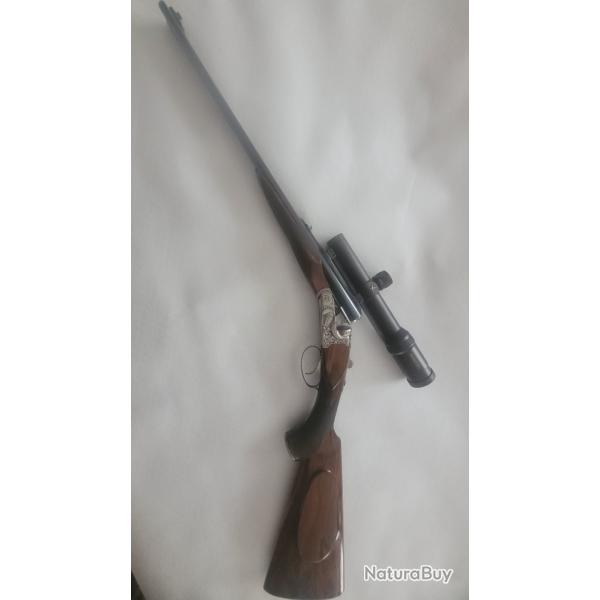 Carabine double express pierre artisan mod�le Fontainebleau, calibre 8x57 jrs