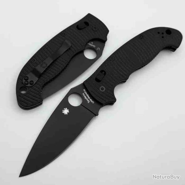 Couteau Spyderco Manix 2 XL Salt Lame Acier CPM MagnaCut DLC Manche G10 Black USA SC95GMCBKP2