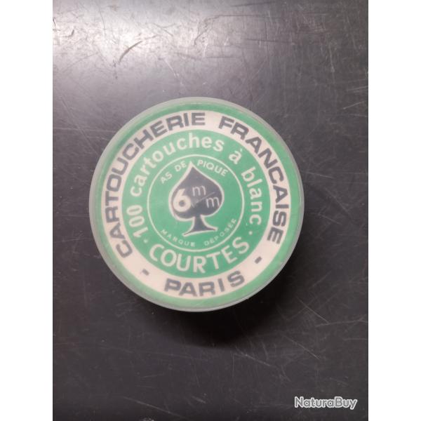 Boite de 75 cartouches � blanc 6mm courtes as de pique