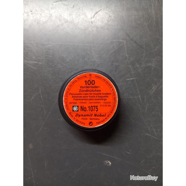 Boite de 100 amorces poudre noire RWS 1075