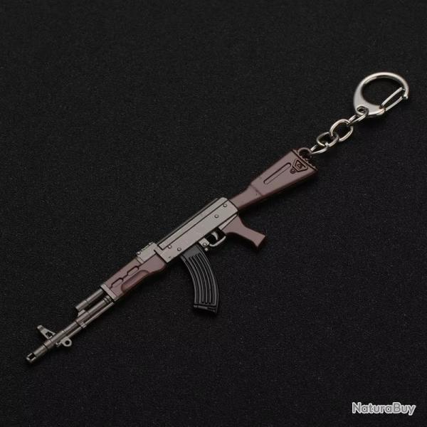 Porte-cl�s pistolet jouet en alliage, mod�le de pistolet jouet pendentif, porte-cl�s de voiture AK47