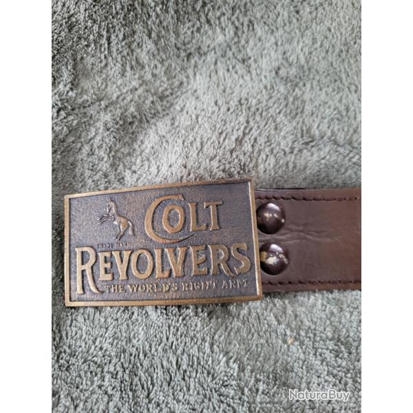 Ceinturon cuir, boucle COLT REVOLVER