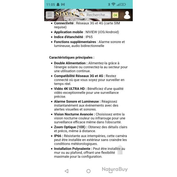 CAMERAS OCCASION NUMAXES 360� 4K ENCHERE