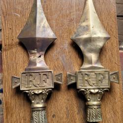 2 hampes  2&egrave;me R&eacute;publique  bronze