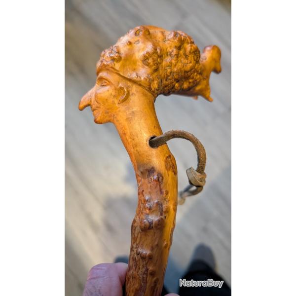 Canne  marche  vintage  bois sculpt�