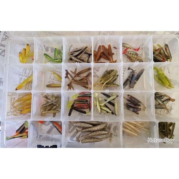 Micro-leurres souples dans leur boite