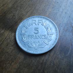 monnaie 5  francs lavrillier   1948