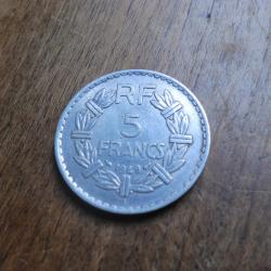 monnaie 5  francs lavrillier   1949 B  alu