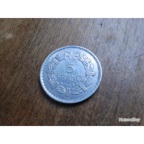 monnaie 5  francs lavrillier   1949 B  alu