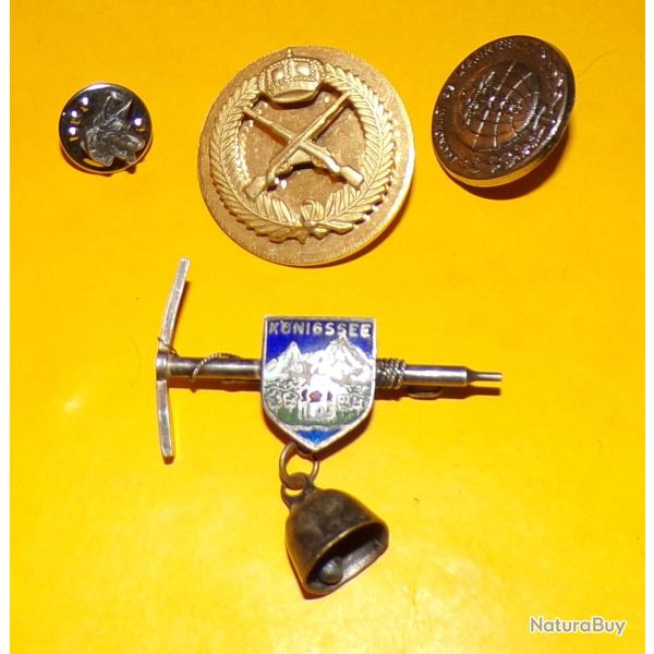 LOT DE 4 REDUCTIONS D'INSIGNES DIVERS   , ETAT VOIR PHOTOS . POUR TOUT RENSEIGNEMENT ME CONTACTER. R