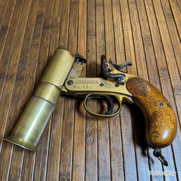 PISTOLET LANCE FUS�E TROMBLON� WEBLEY & SCOTT N-1 MK lll LONDRE ANGLETERRE WW1 - 14-18