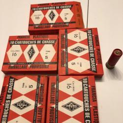 Cartouche cal 16/65 plomb 5