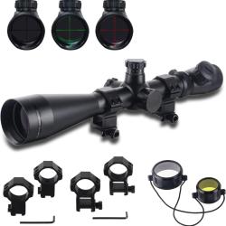 Lunette de Vis&eacute;e 3.5-10x50 Tactique Airsoft & Chasse - R&eacute;ticule Illumin&eacute; Rouge/Vert - Rails 11/20 mm