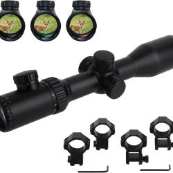 Lunette de Vis&eacute;e 3-12x42 s.f - R&eacute;ticule Mil-Dot Illumin&eacute; Rouge/Vert - Tube 30 mm - Rails 11 mm & 20 