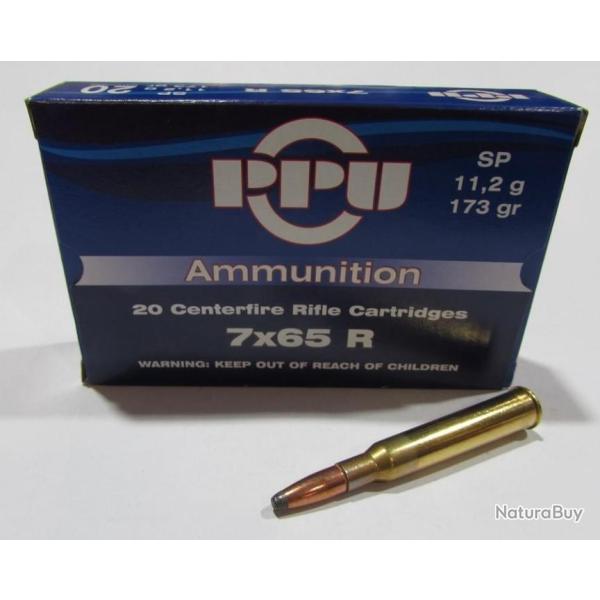 1 boite  20 cartouches cal 7x65R partizan 173 grains SP