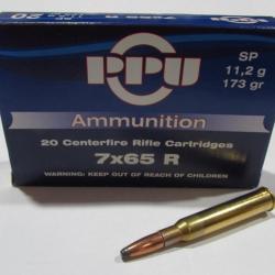 lot de 3 boites  20 cartouches cal 7x65R partizan 173 grains SP
