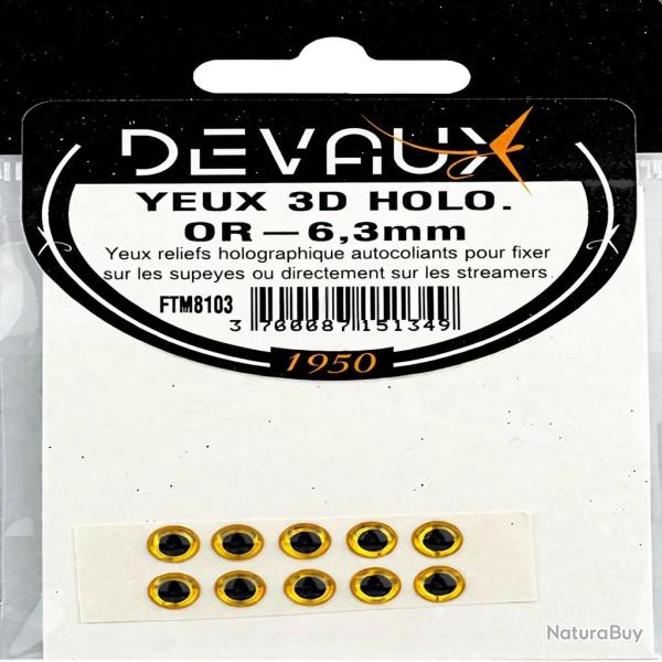 Yeux 3D DEVAUX Holo or 3 mm