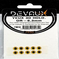 Yeux 3D DEVAUX Holo or 4.8 mm