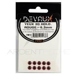 Yeux 3D DEVAUX Holo rouge 4 mm