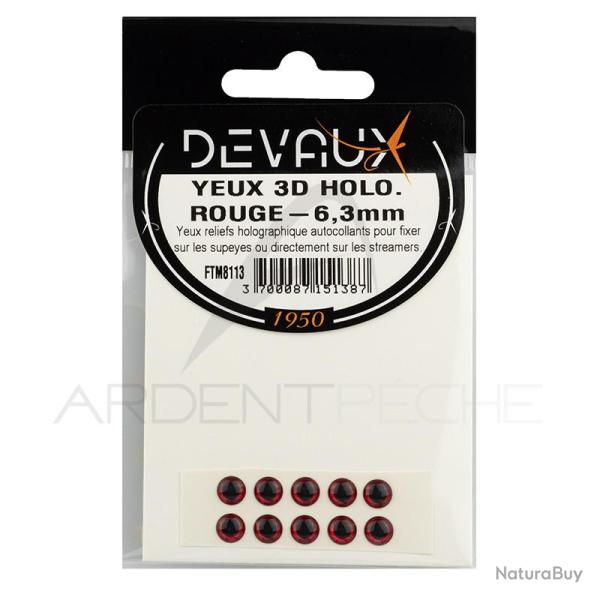 Yeux 3D DEVAUX Holo rouge 4 mm