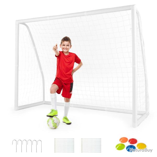But de football ext�rieur 245 x 182 cm cadre upvc r�sistant aux intemp�ries avec filet robuste styl