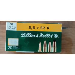 CARTOUCHES SELLIER & BELLOT BOITE DE 20 CAL. 5.6x52R SP 4.6G