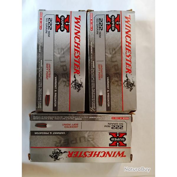 Cartouches winchester 222 rem. 57 cartouches SP