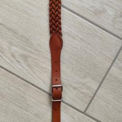 Sangle tress&eacute;e pour carabine ou fusil en cuir