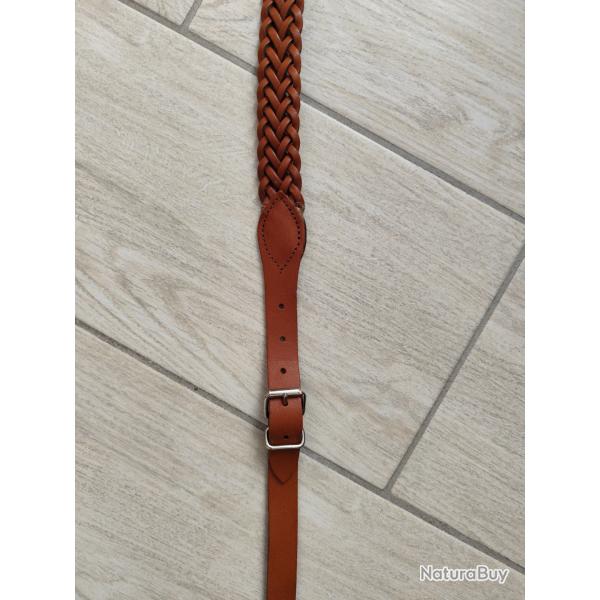 Sangle tress�e pour carabine ou fusil en cuir