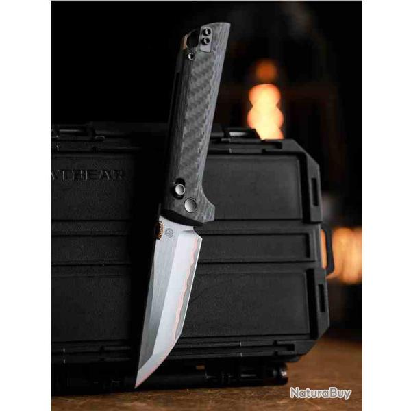 Couteau North Mountain Blade Chop Lame Acier Damas Cuivre Manche Fibre de Carbone NMB2418CF5