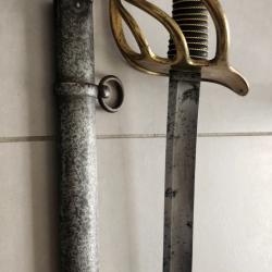 Sabre de troupe de cavalerie de ligne, cuirassier, mod&egrave;le 1822 (Bancal) Fran&ccedil;ais