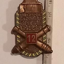 Insigne du 12&egrave;me r&eacute;giment d'artillerie (12&egrave;me RA)