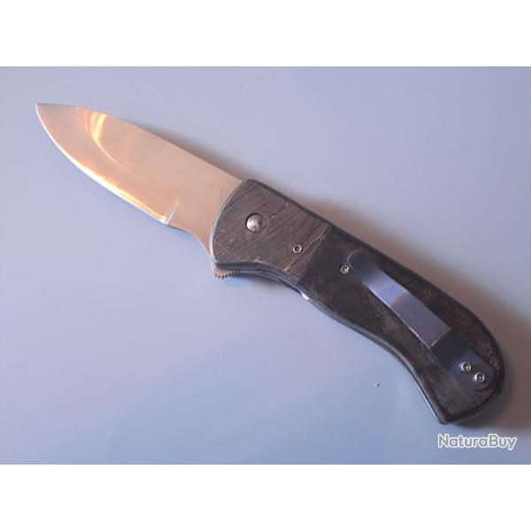 Couteau artisanal Lefty Flipper by Southpaw Knives (Ira Mark Lipson), liner gaucher