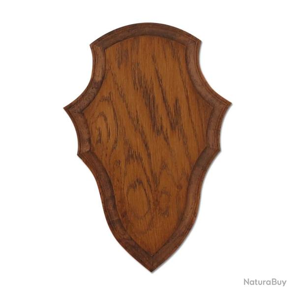 Ecusson chasse troph�e chevreuil ch�ne fonc� cir� 52x31cm