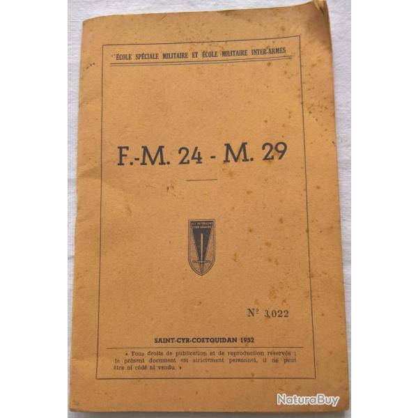 Livret descriptif technique sur le fusil-mitrailleur FM 24/29