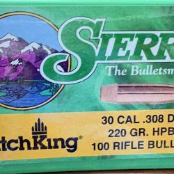 Ogives Sierra cal 30 220grs HPBT x100
