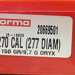 Ogives norma oryx calibre 270 win 150grs 9.7g x100
