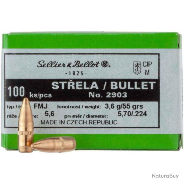 Ogives Sellier & Bellot calibre 223 FMJ x100 n�2902