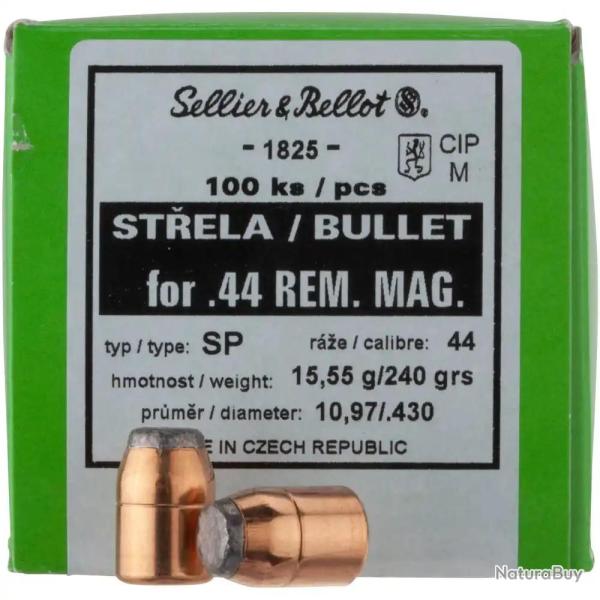 Ogives Sellier & bellot calibre 44mag SP 240grs x100